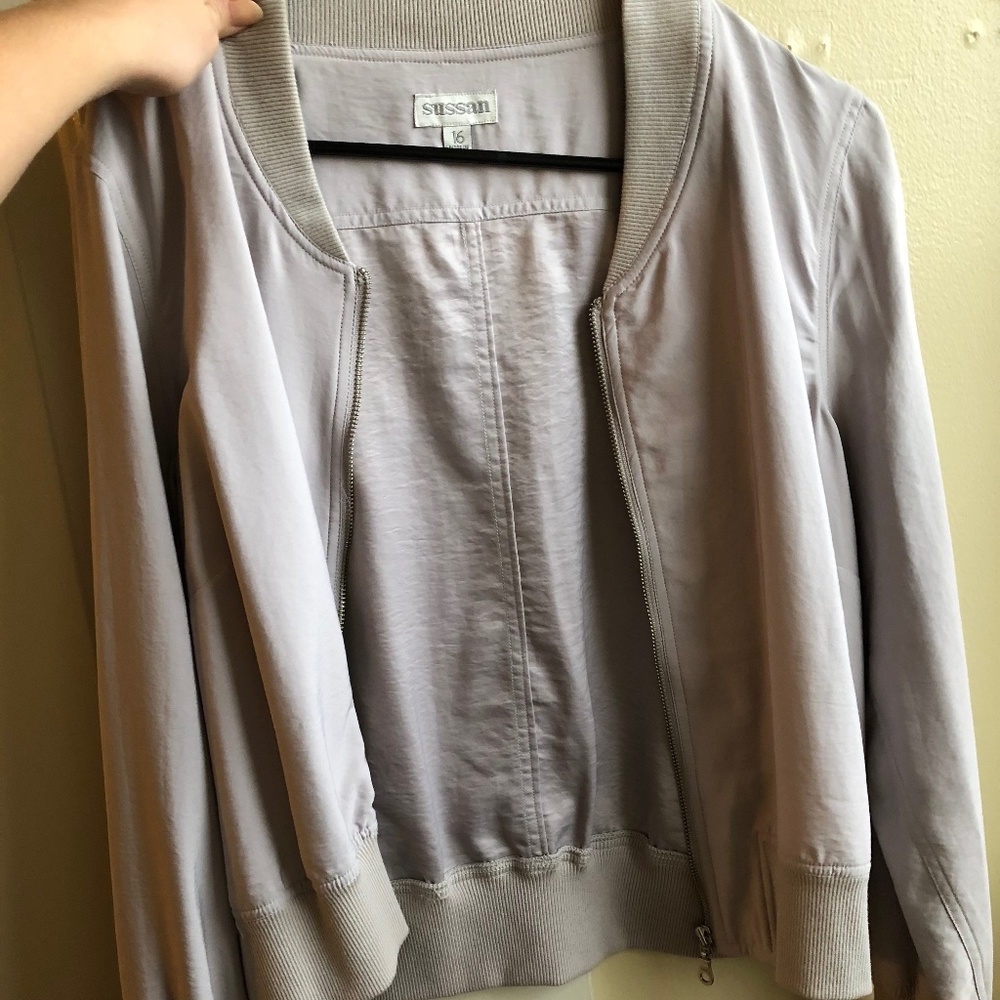Stylish Pale Lavender Bomber Jacket!